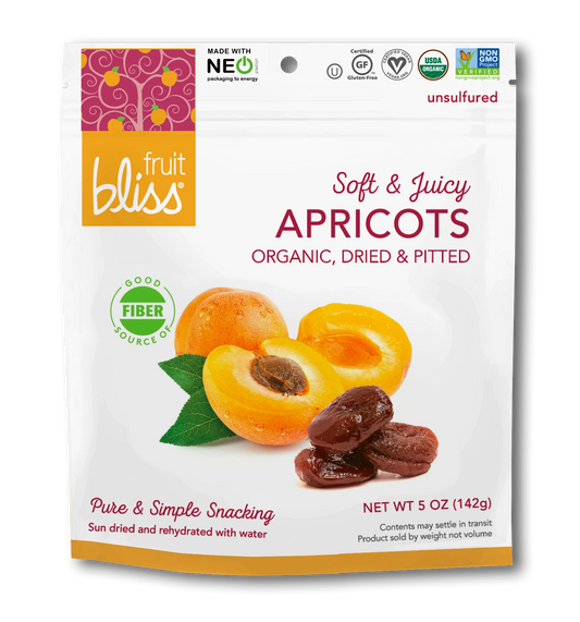 Fruit Bliss - Organic, Dried & Pitted Apricots, 5 oz | Pack of 6 - PlantX US