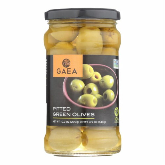 Gaea North America - Olympian Green Olives Pitted, 4.9 oz | Pack of 8