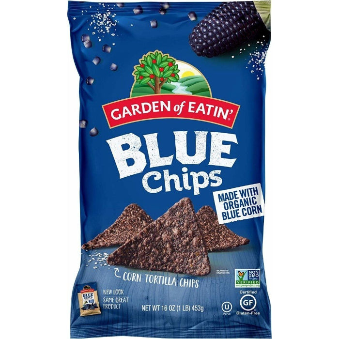 GARDEN OF EATIN CHIP TRTLA BLUE CORN PARTY 16 OZ