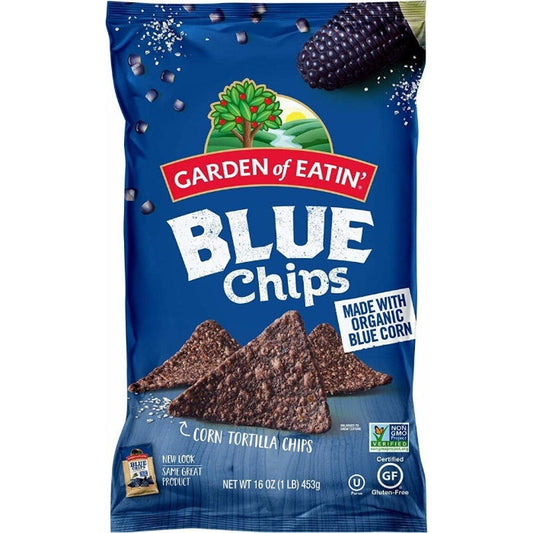 GARDEN OF EATIN CHIP TRTLA BLUE CORN PARTY 16 OZ