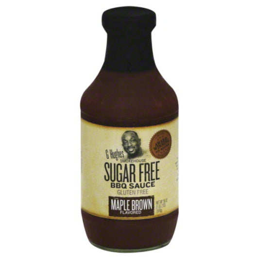 G HUGHES - SAUCE BBQ SF MAPLE BRWN 18 OZ - Pack of 6