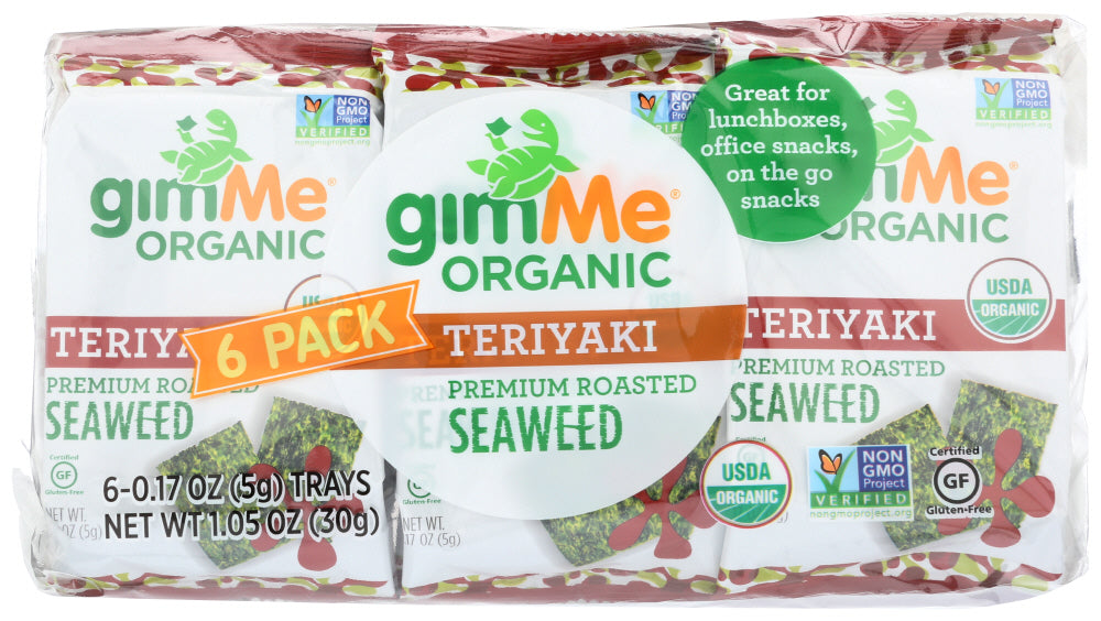 GIMME SEAWEED RSTD TERIYAKI 6P 1.05 OZ - Pack of 8