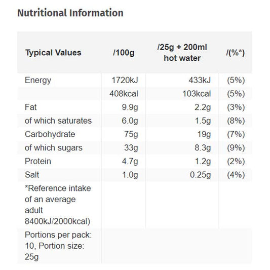 Galaxy - Vegan Hot Chocolate, 250g - back