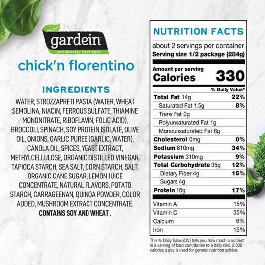 Gardein - Chick'n Florentino Skillet Meals, 20oz - back