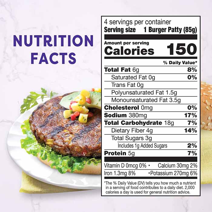 Gardein - Chipotle Black Bean Burger, 12oz - back