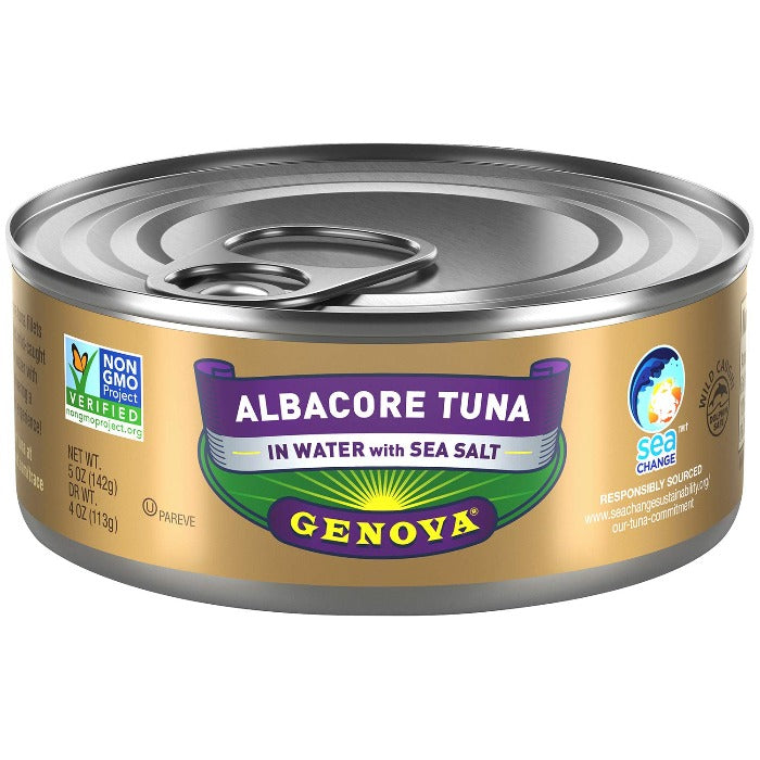 Genova - Tuna Albacore Water Sea Salt, 5 Oz | Pack of 12