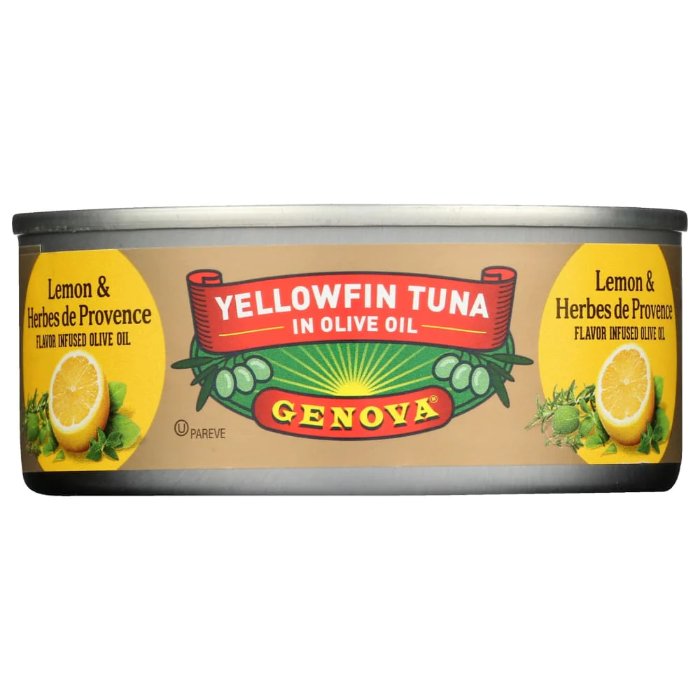 Genova - Tuna Ylwfin Lmn Herbs Oo 5 Oz - Pack Of 12