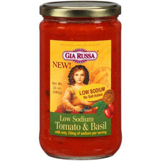 Gia Russa - Sauce Lslt Tmo Basil 24 Oz - Pack Of 6