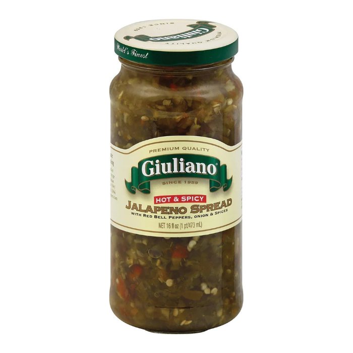 Giuliano - Pepper Sprd Jlpno Hot Spicy 16 Oz - Pack Of 6