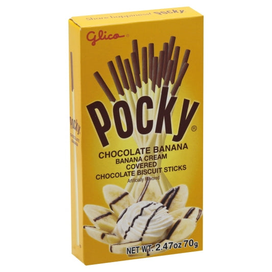 Glico - Pocky Chocolate Banana Cream Covered Cookie, 2.47 Oz | Pack of 10