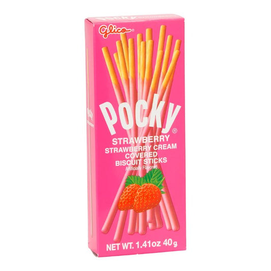 Glico - Snack Pocky Strawberry, 1.41 Oz | Pack of 20