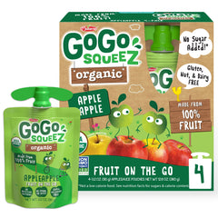 GoGo Squeez Applesauce, Apple Apple, 4 Pack, 12.8oz

 | Pack of 12 - PlantX US