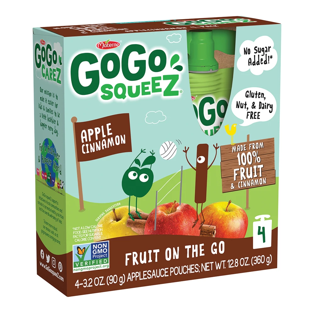 GoGo Squeeze Apple Cinnamon, 12.8oz

 | Pack of 12 - PlantX US