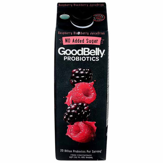 Good Belly - Juice Raspberry Blackberry No Sugar Added, 32fo  Pack of 6