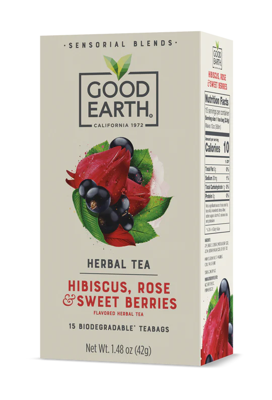 Good Earth -  Sensorial Hibiscus Rose & Sweet Berries Tea, 15Bag | Pack of 5