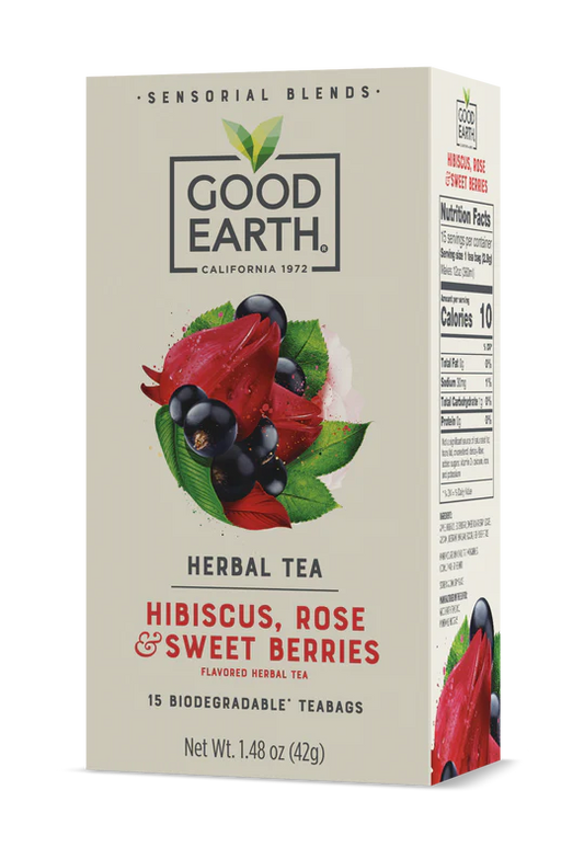 Good Earth -  Sensorial Hibiscus Rose & Sweet Berries Tea, 15Bag | Pack of 5