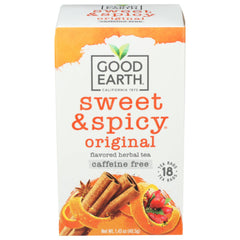 Good Earth - Tea Original Sweet & Spicy Decaf Blend, 18 Bags | Pack of 6