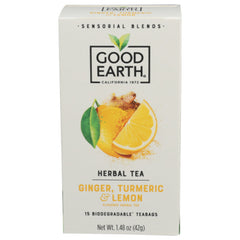 Good Earth - Tea Sensorial Turmeric Lemon, 15 Bags | Pack of 5