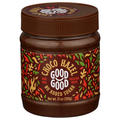 Good Good - Spread Chocolate Hazelnut No Sugar Added, 12 Oz | Pack of 6