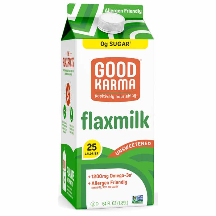 Good Karma - Flax Milk Unsweetened, 64fo  Pack of 6