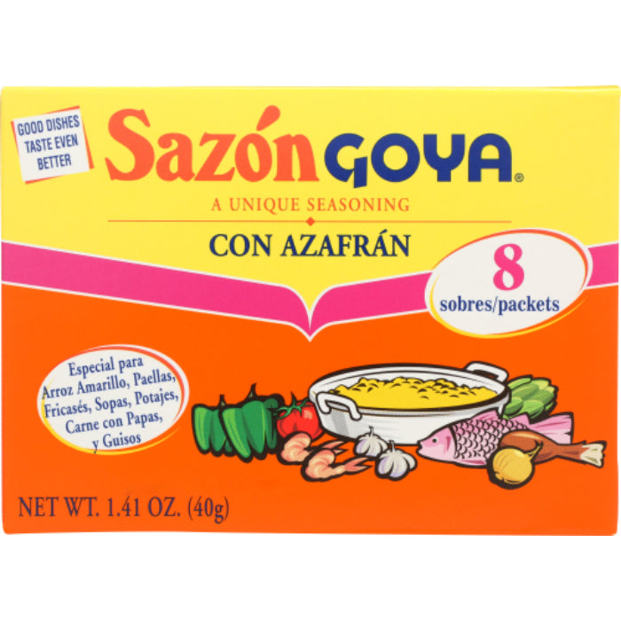 Goya - Sazon Azafran, 1.41 Oz 8 Pc | Pack of 36