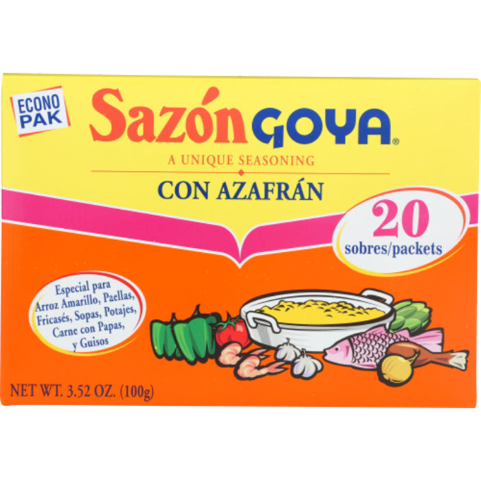 Goya - Sazon Azafran, 20 Ct, 3.52 Oz | Pack of 18