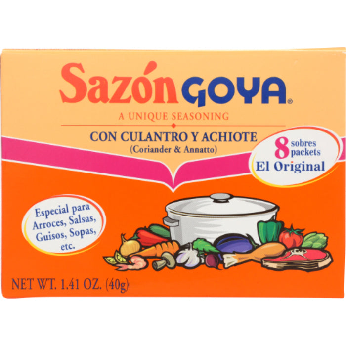 Goya - Sazon Cilantro Achiote, 1.41 Oz 8 Pc | Pack of 36