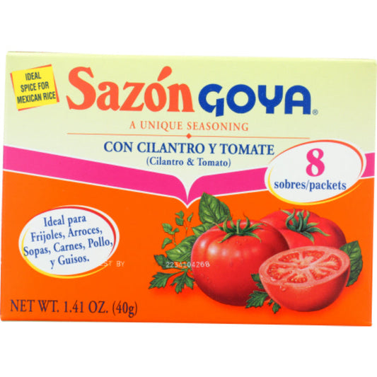 Goya - Sazon with Cilantro Tomato, 1.41 Oz 8 Pc | Pack of 36