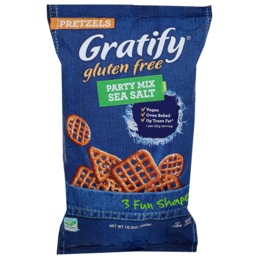 Gratify - Pretzel Mix Party Sea Salt, 10.5 Oz | Pack of 6