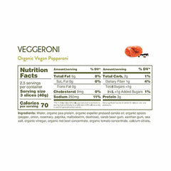 Green Slice - Veggeroni Vegan Pepperoni Organic Deli Slices, 3.5oz - back