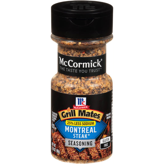 Grill Mates - Spice Montreal Steak Less Sodium, 3.18 Oz | Pack of 6