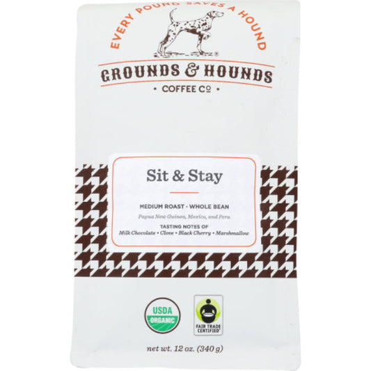 GROUNDS & HOUNDS COFFEE COFFEE SIT STAY WB 12 OZ - Pack of 8