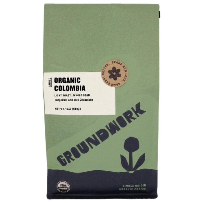 Groundwork Coffee - Coffee Columbia Whole Bean, 12 Oz | Pack of 6