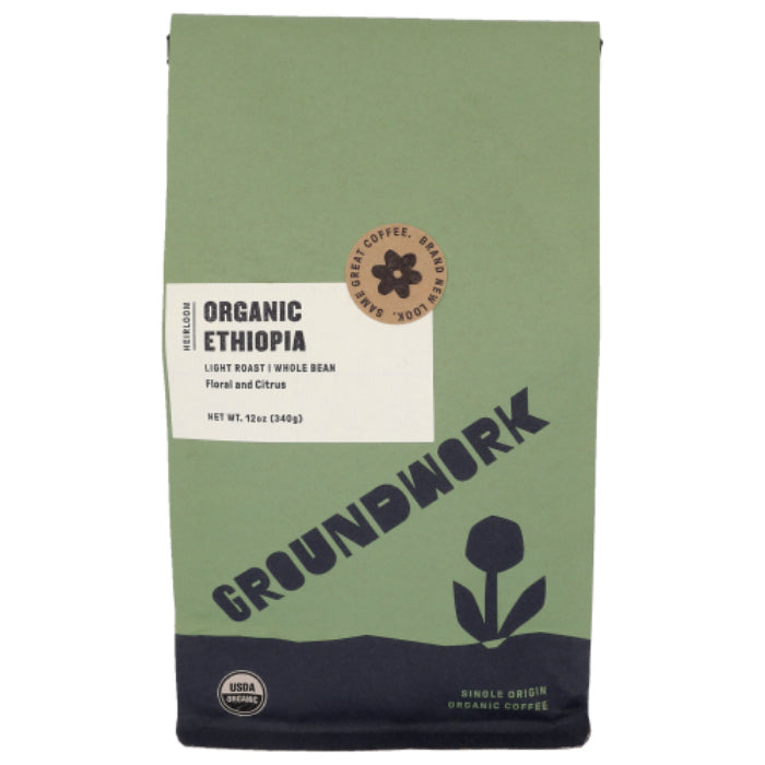 GROUNDWORK COFFEE - COFFEE ETHIOPIA SNGLE ORG 12 OZ - Pack of 6