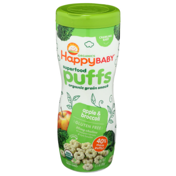 HAPPY BABY PUFF APPLE & BROCCOLI ORG 2.1 OZ - Pack of 1