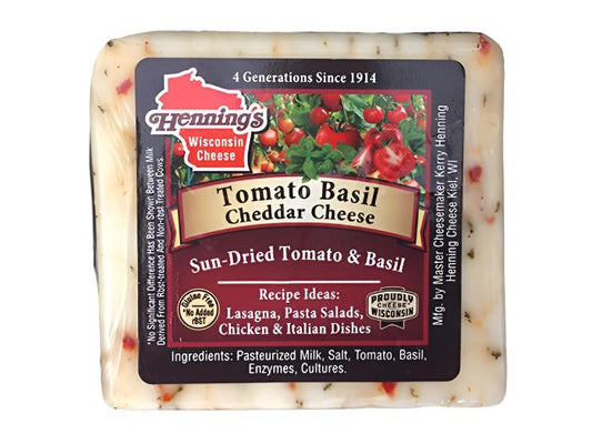 HENNINGS CHEESE CHDDAR TOMATO BSIL 5.6 OZ - Pack of 18