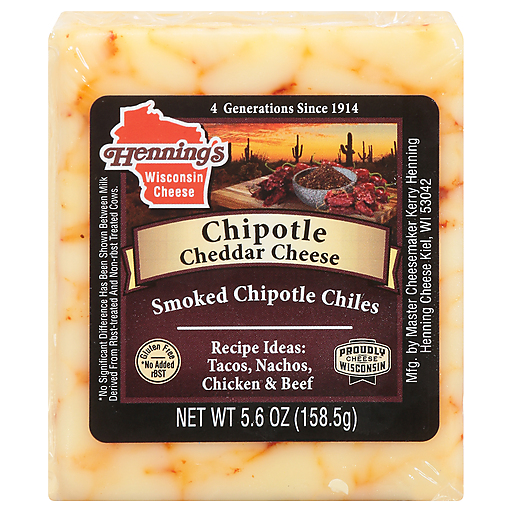 HENNINGS CHEESE CHEDDAR CHIPOTLE 5.6 OZ - Pack of 18