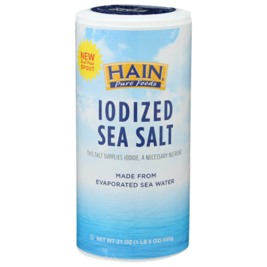 HAIN - SALT IODIZED 21 OZ - Pack of 8