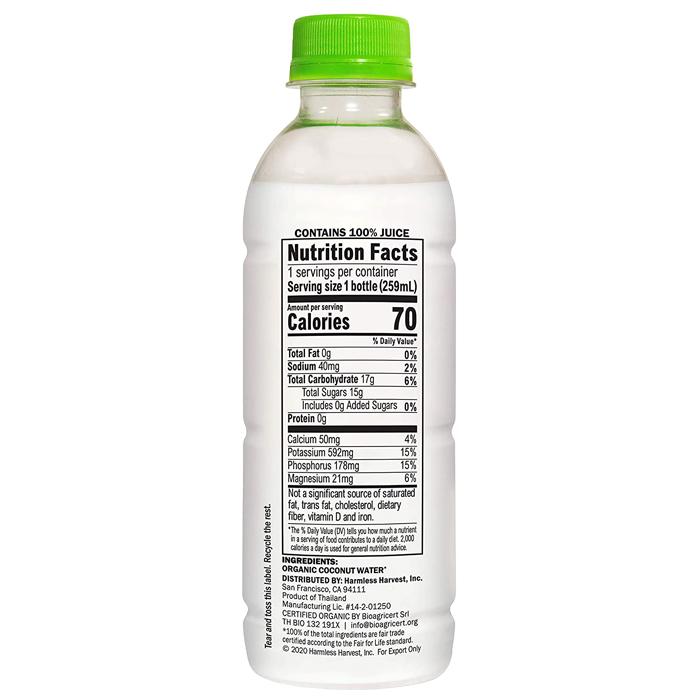 Harmless Harvest - Coconut Water, 8.75fl - back