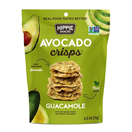 Hippie Snacks - Avocado Crisps Guacamole, 2.5 oz
 | Pack of 8 - PlantX US