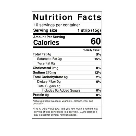 Hooray Foods - Hickory Plant-Based Bacon, 5oz - nutrition facts