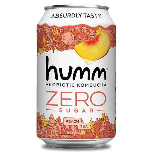 Humm - Kombucha Peach Tea Zero, 12fo  Pack of 6