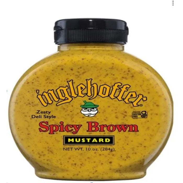 Inglehoffer - Spicy Brown Mustard Squeeze, 10 Oz - Pack of 6