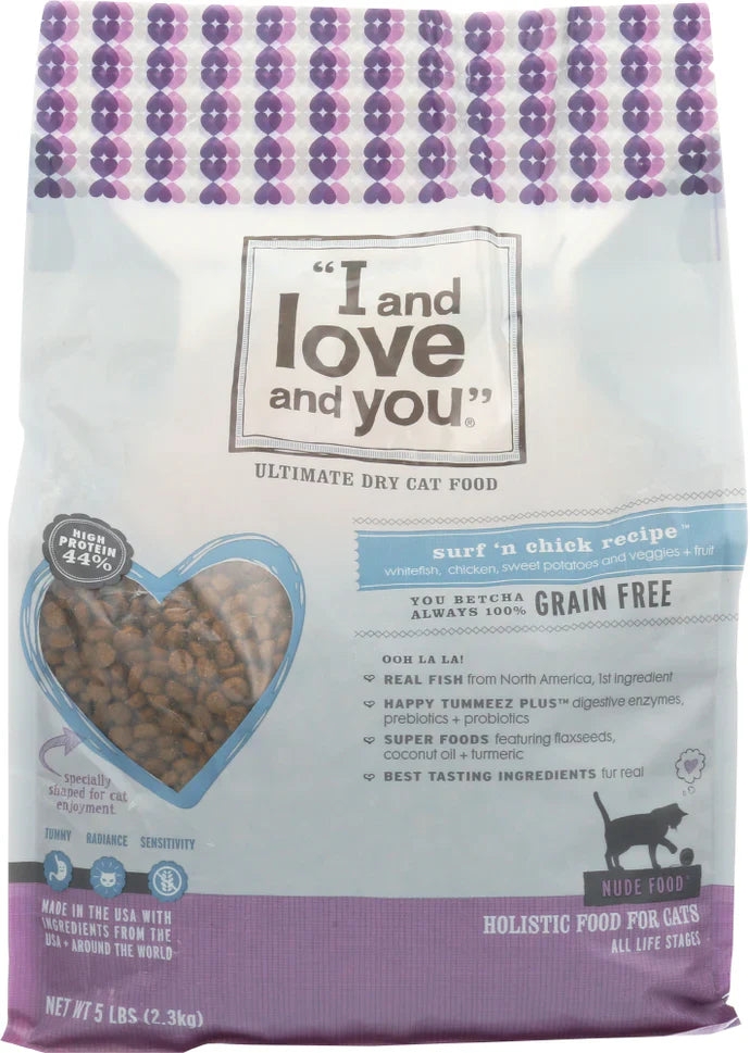 I&Love&You - Cat Food Nude Surf & Chicken, 5 Lbs - Pack of 3