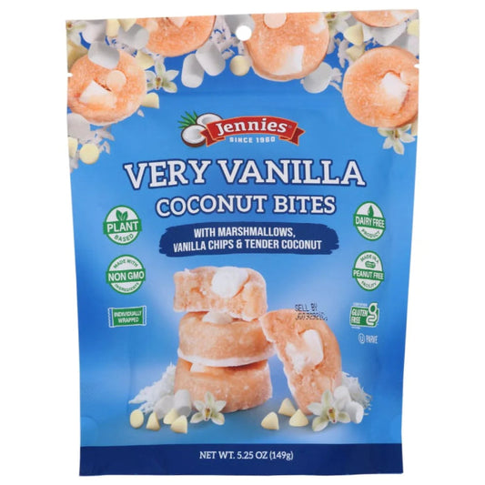 Jennies - Very Vanilla Coconut Bites Marshmallows, 5.25 Oz - Pack of 6