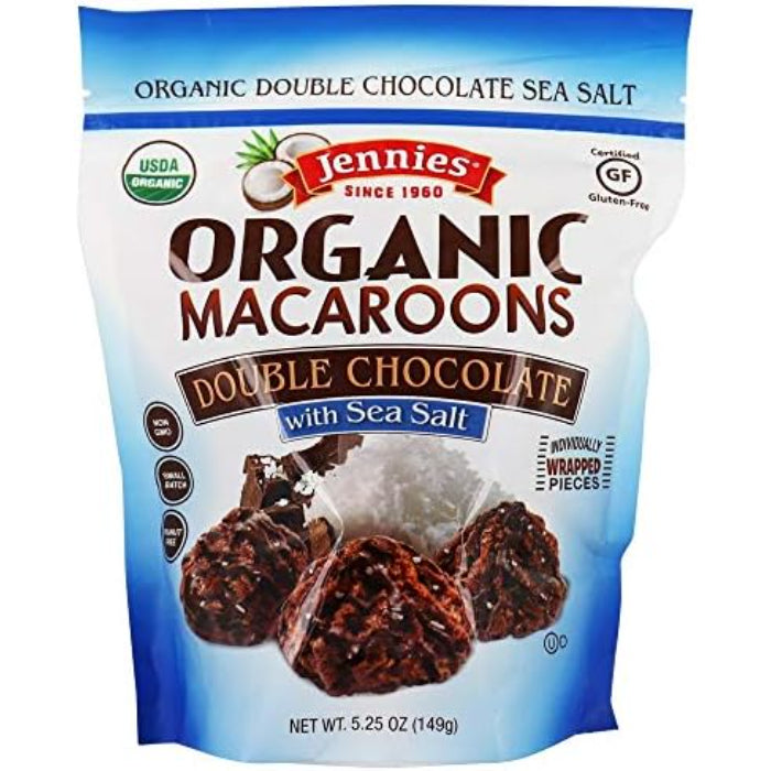 Jennies - Organic Macaroons Double Chocolate with Sea Salt, 5.25 Oz - Pack of 6