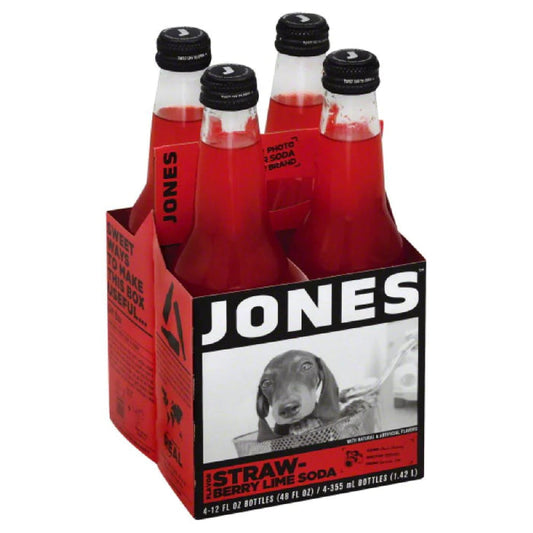 JONES - SODA 4PK STRWBRY LIME 48 FO - Pack of 6