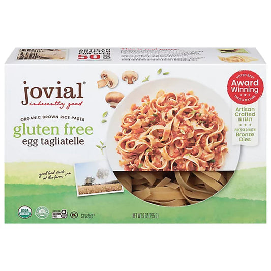 Jovial - Organic Brown Rice Egg Tagliatelle Pasta, 9 Oz - Pack of 12