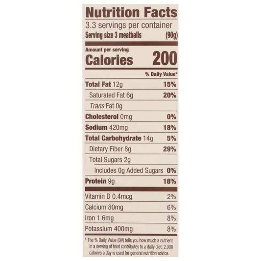 Jack & Annie's - Classic Jack Meatballs, 9.7oz - nutrition facts