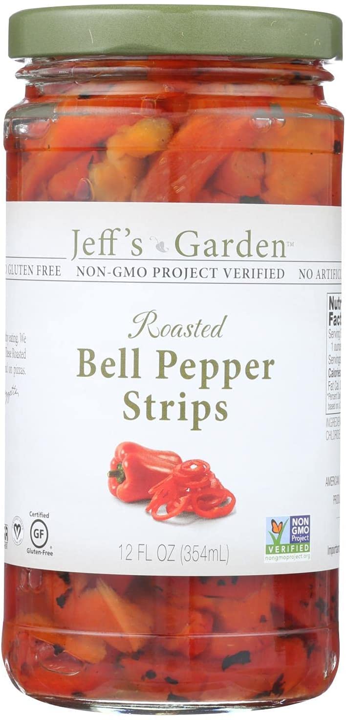 Jeff's Naturals Roasted Bell Pepper Strips, 12 oz
 | Pack of 6 - PlantX US